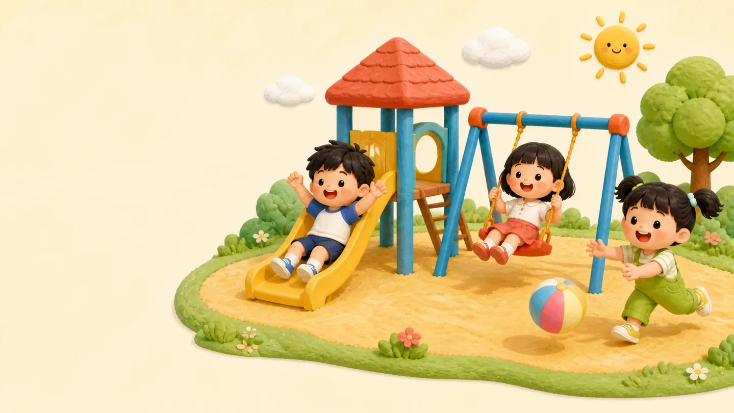Wellesley students at the playground