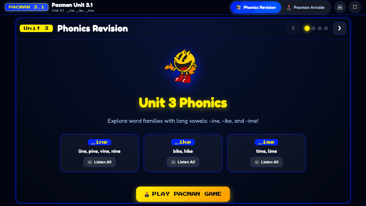 Pacman Phonics game preview